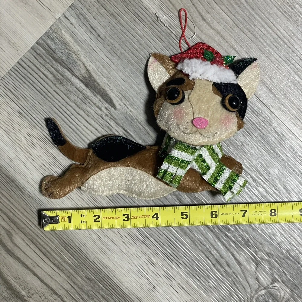 Cat Dog Christmas Ornaments 3D Felt Textured Embellished Stuffed‎ Multicolor 8